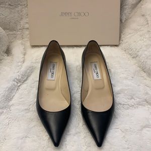 Jimmy Choo Lennox Black Kitten Heels - Size 7